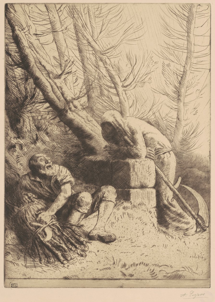 La morte e il boscaiolo, tavola 4 da Alphonse Legros