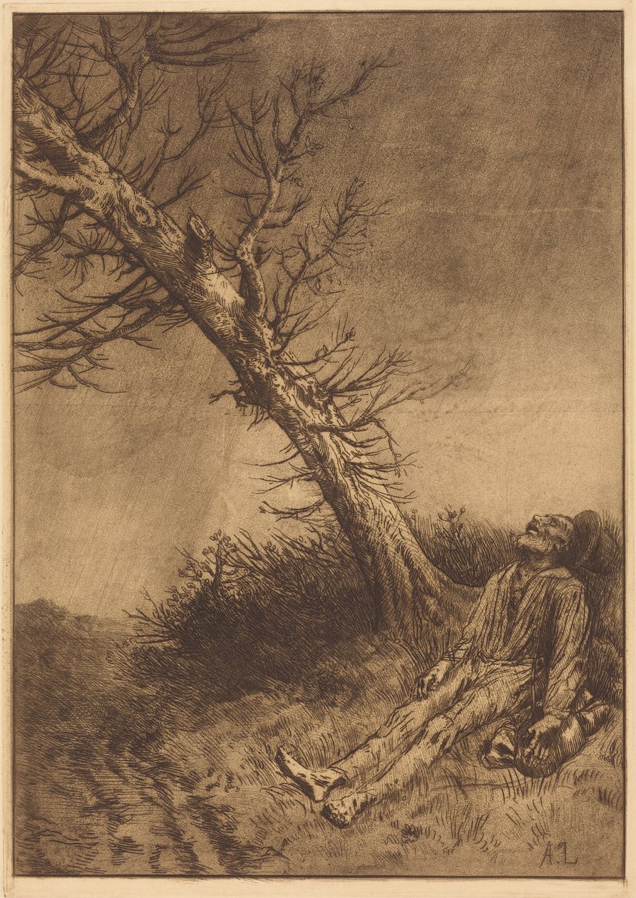 La morte del vagabondo (La mort du vagabond) da Alphonse Legros