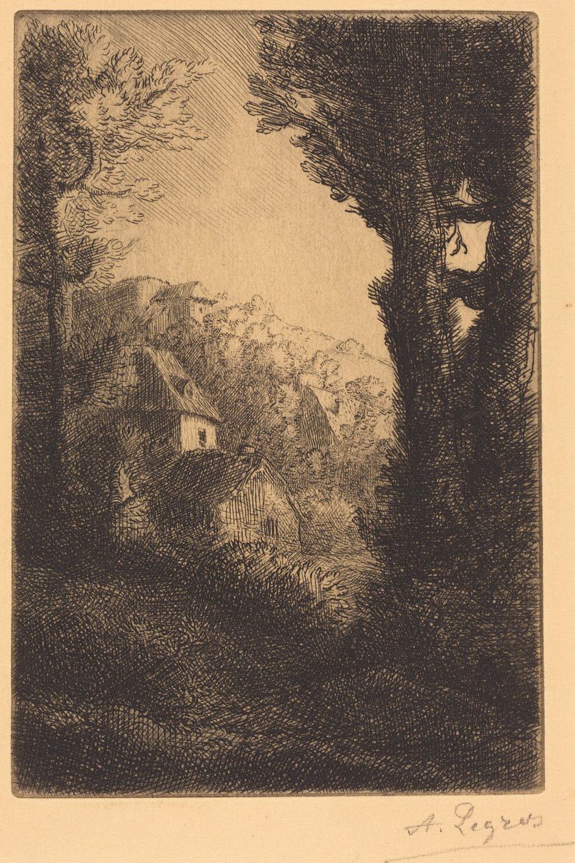 Fattoria su un pendio al sole (La fattoria sul pendio; Effetto di sole sul pendio) da Alphonse Legros