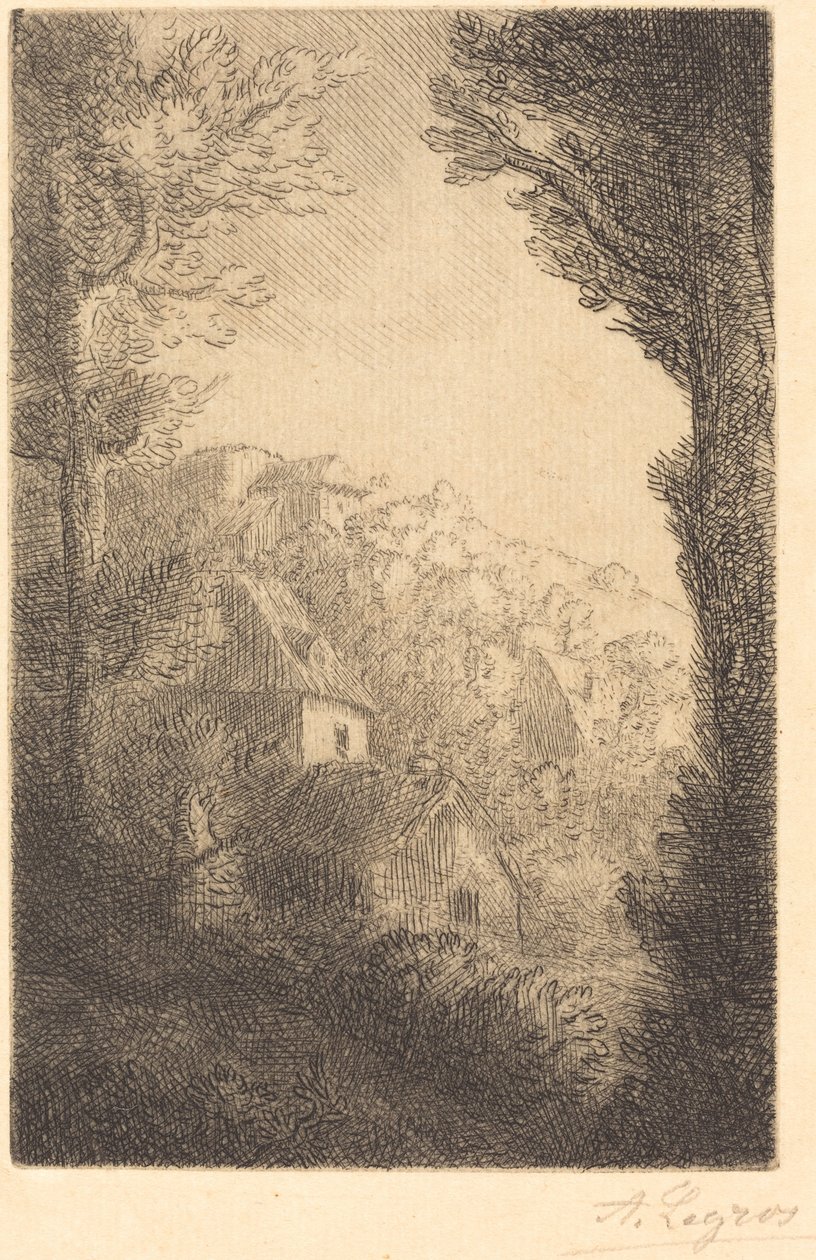 Fattoria su una collina al sole La ferme du coteau, Effet de soleil sur le coteau da Alphonse Legros