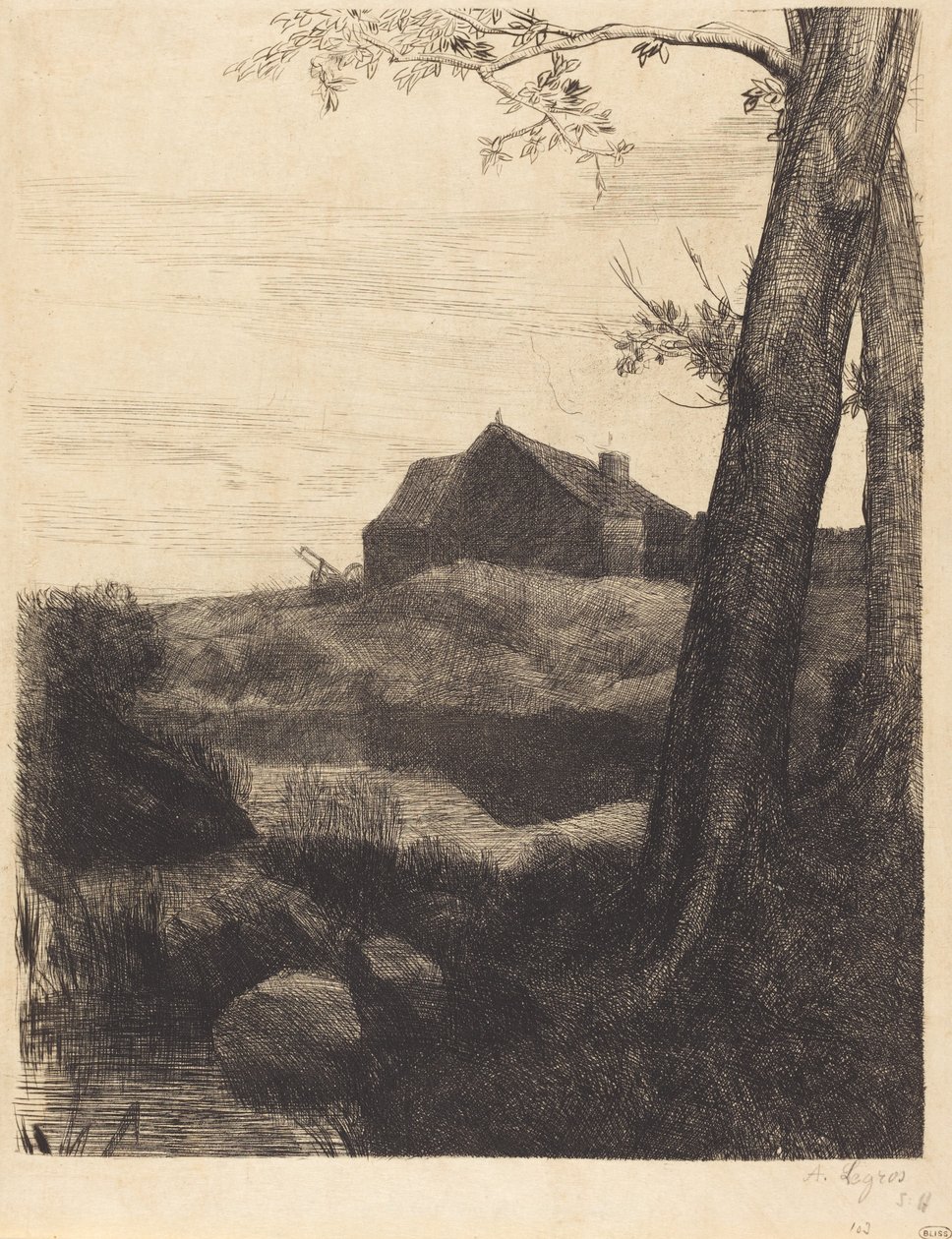Fattoria con grande albero (La ferme au grand arbre) da Alphonse Legros