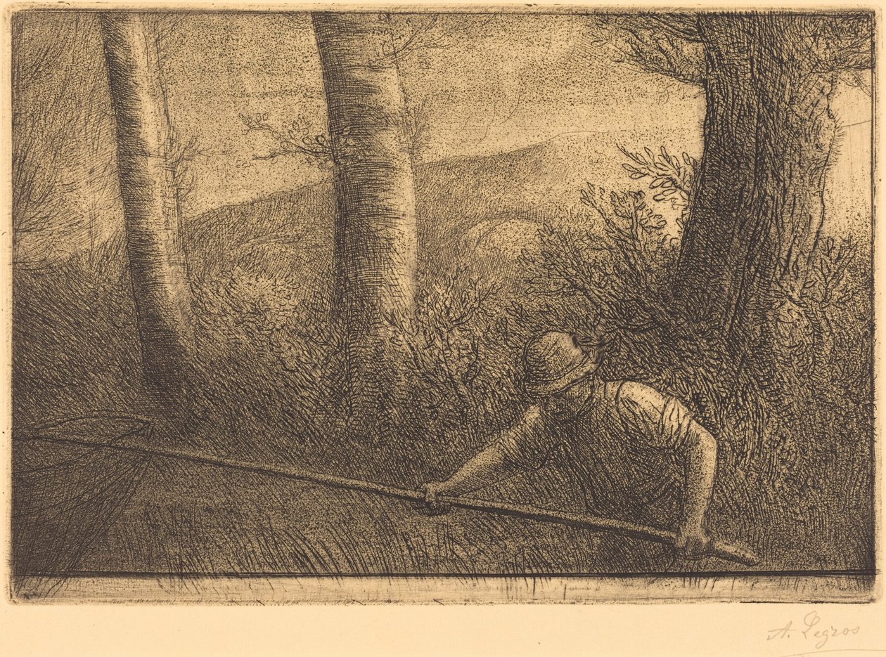 Pescatore con una rete a cerchio (La pêche à la truble) da Alphonse Legros