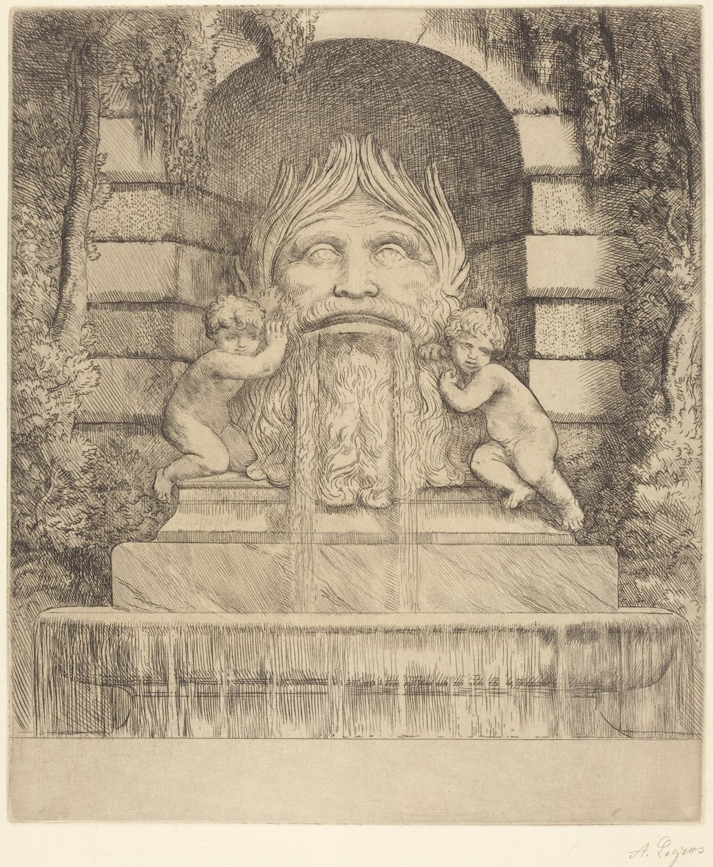 Fontana: grottesco, bambini e vasca da Alphonse Legros