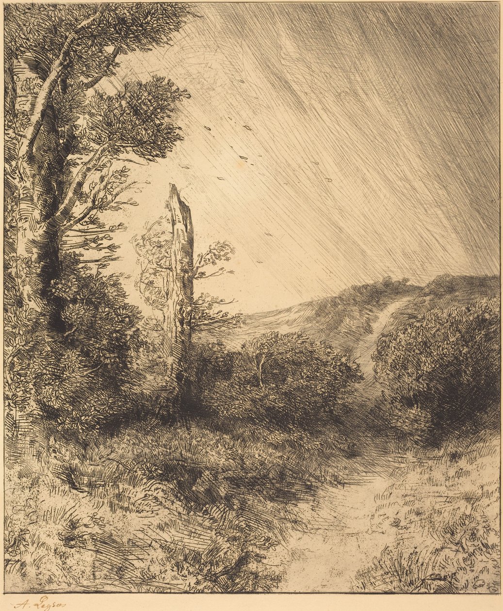 Gust of Wind (La raffica di vento) da Alphonse Legros