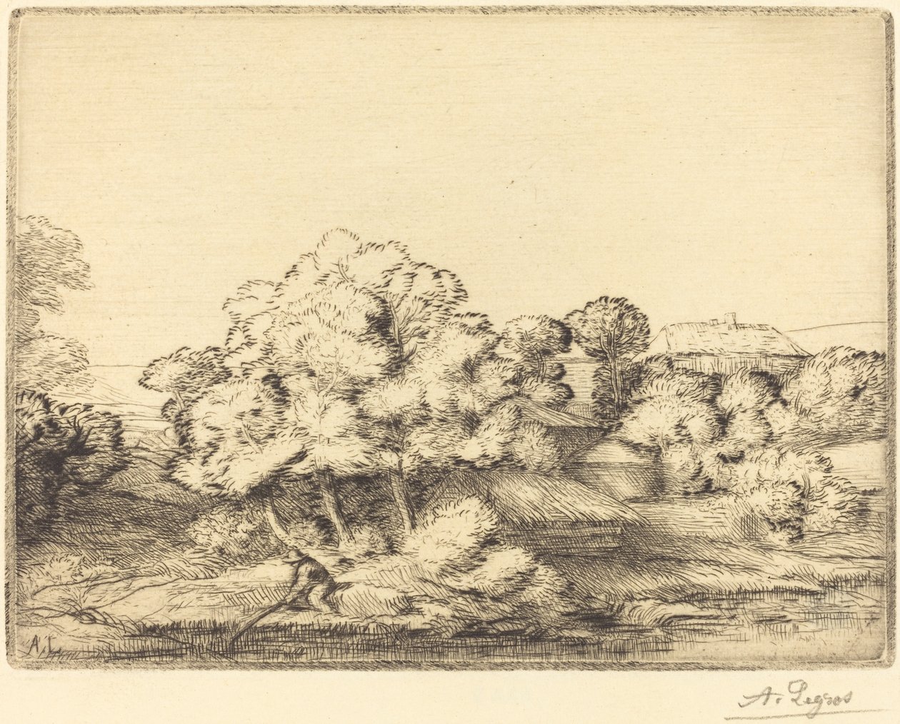 Il Villaggio Vicino al Lago da Alphonse Legros