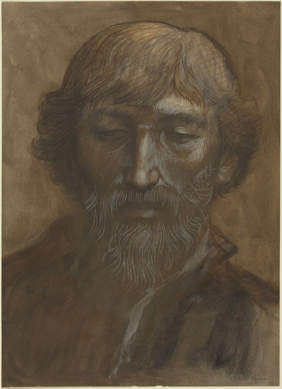 Testa di uomo, di fronte da Alphonse Legros