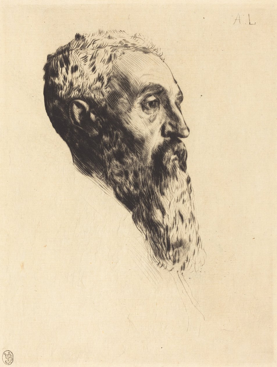 Testa di una modella da Alphonse Legros