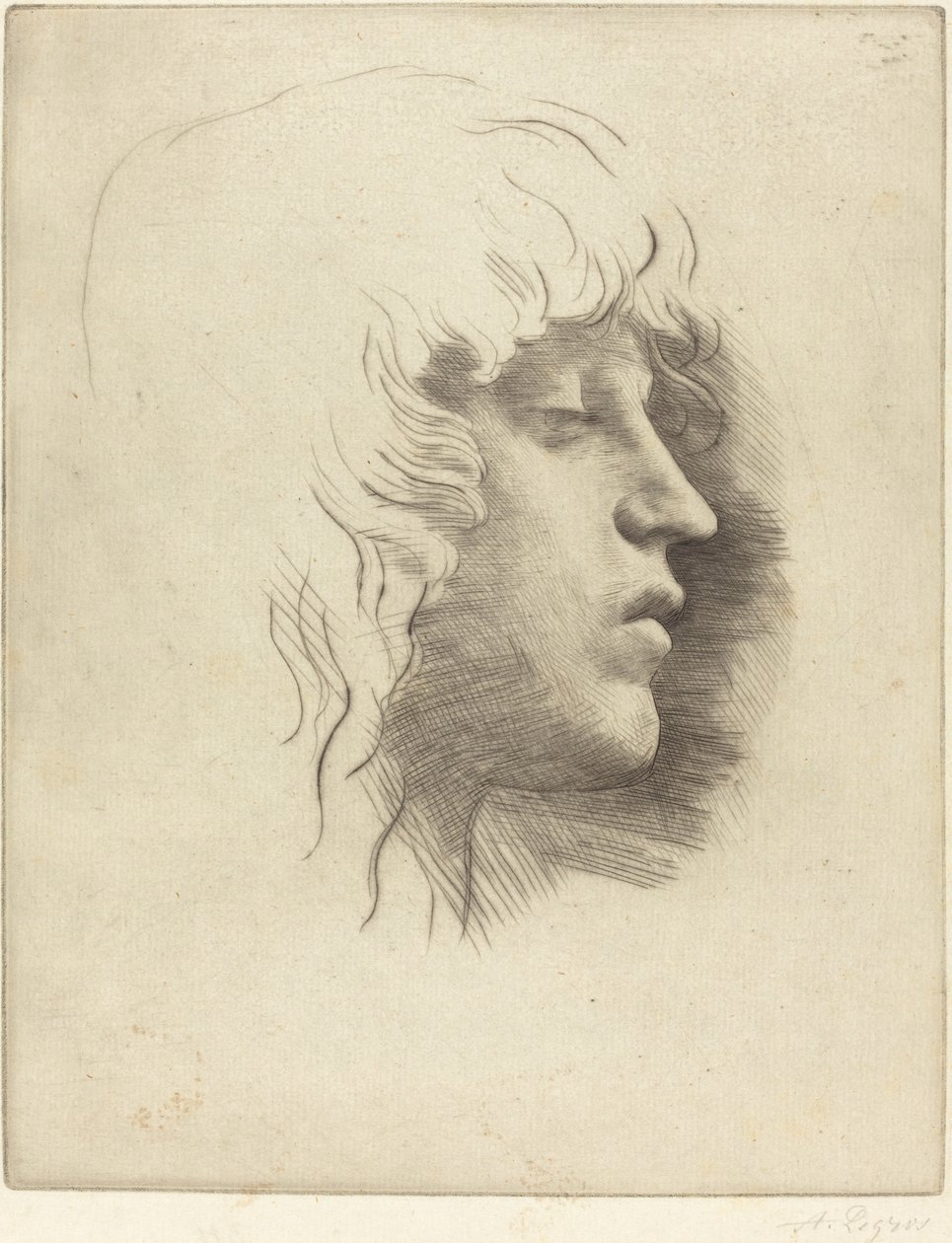 Testa di una giovane ragazza (Tête de jeune fille) da Alphonse Legros