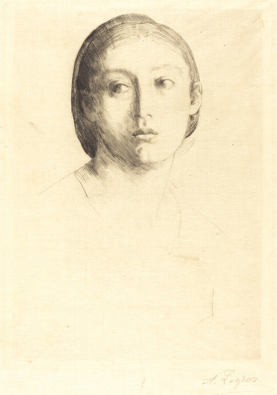 Testa di una giovane ragazza da Alphonse Legros
