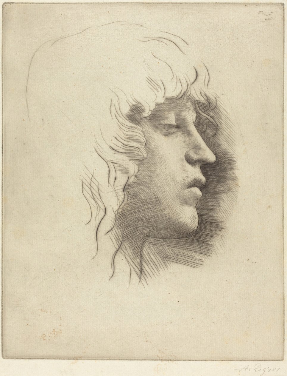 Testa di una ragazzina (Tête de jeune fille) da Alphonse Legros