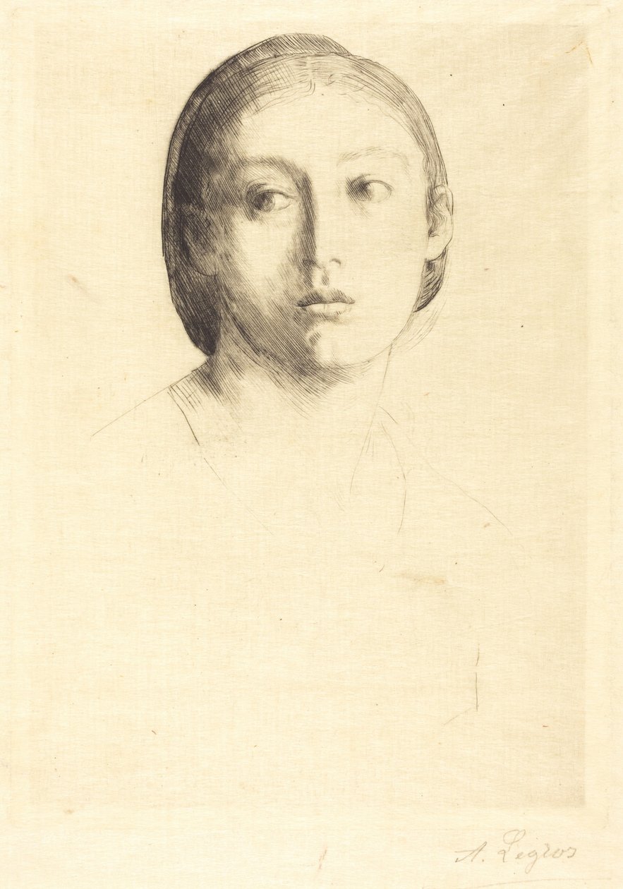 Testa di giovane ragazza da Alphonse Legros