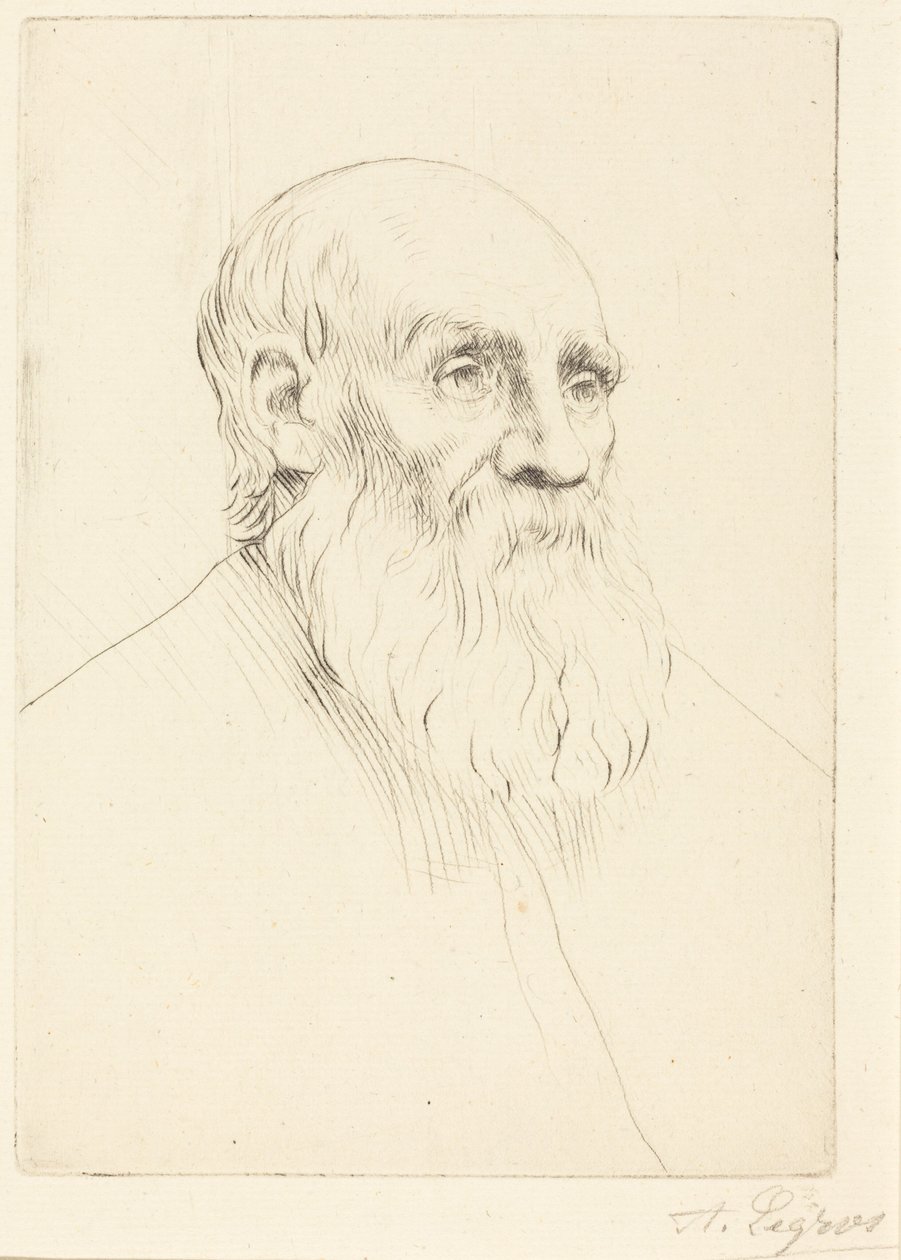 Testa di un vecchio (studio di testa) da Alphonse Legros