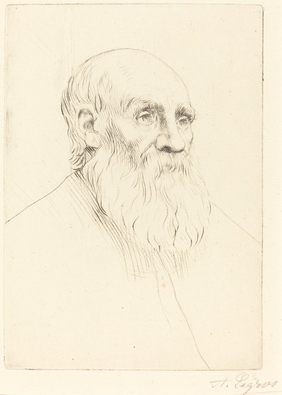 Testa di un vecchio Etude de tete da Alphonse Legros