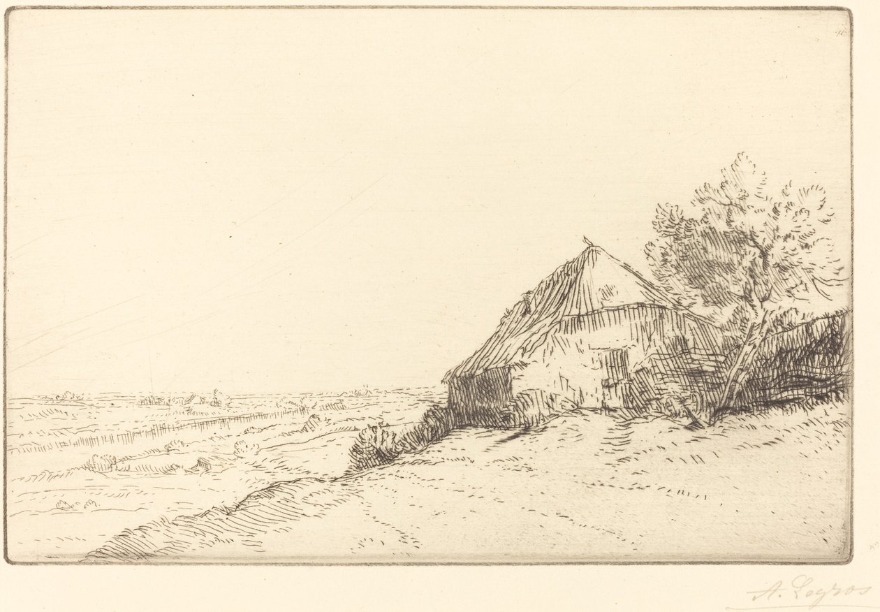 Capanna su una collina da Alphonse Legros