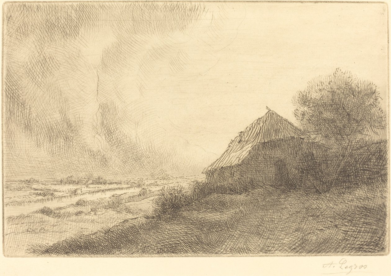 Capanna su una collina da Alphonse Legros