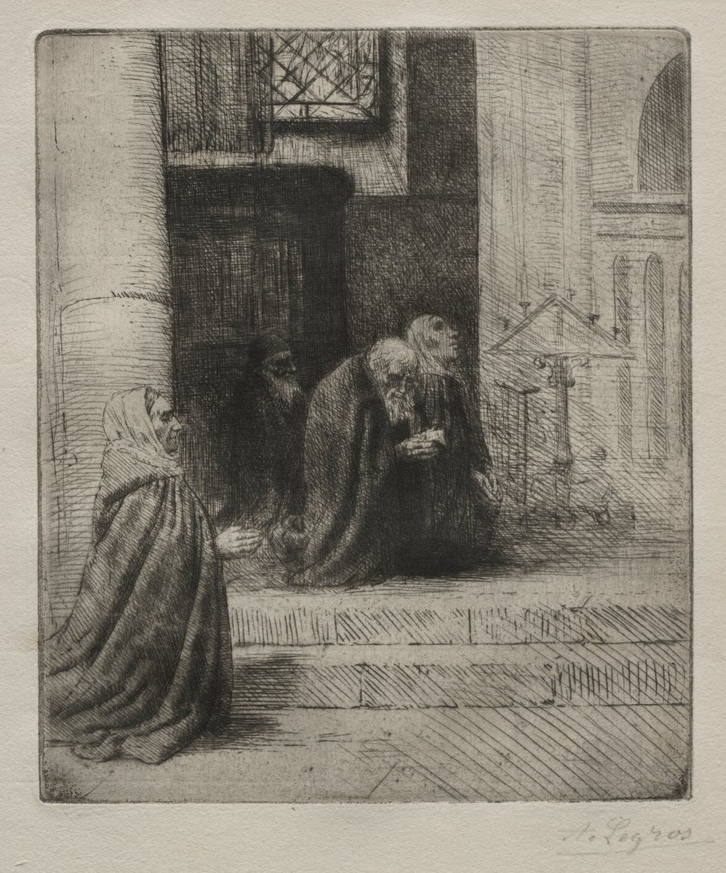 Interno di una chiesa da Alphonse Legros