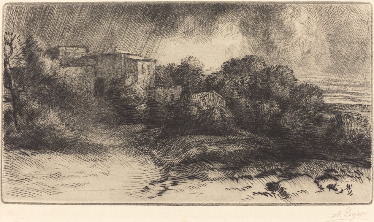 La Ferme de Brieux (Effetto di tempesta) da Alphonse Legros