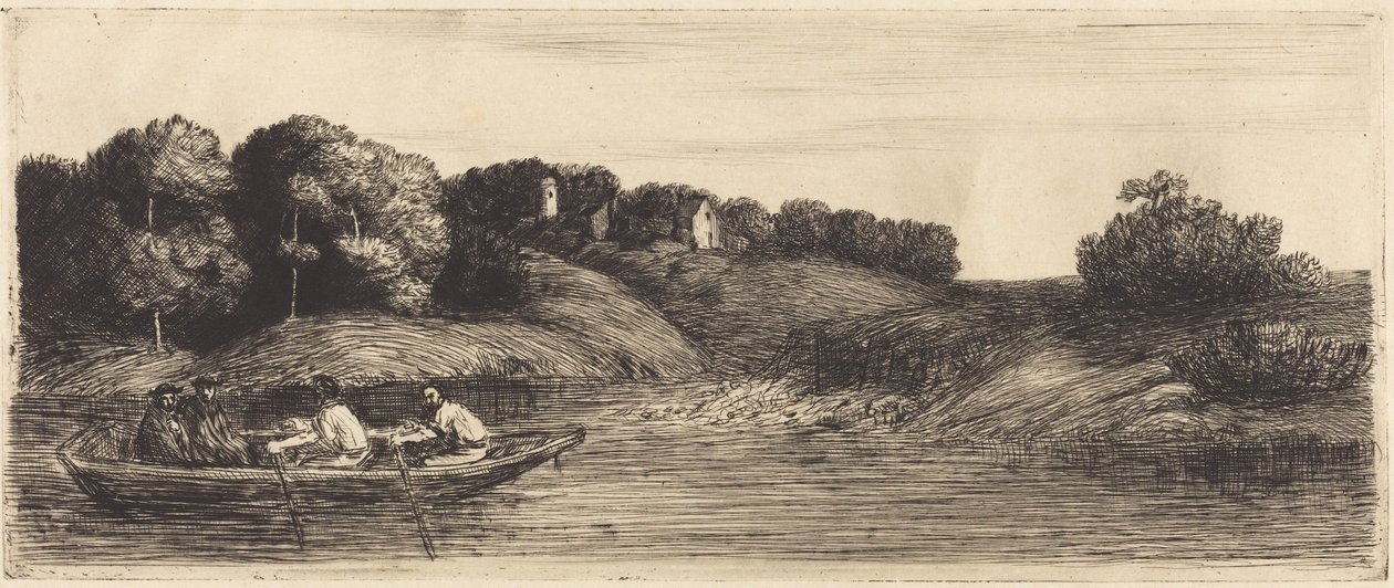 Paesaggio con barca, prima lastra (Il paesaggio con la barca) da Alphonse Legros