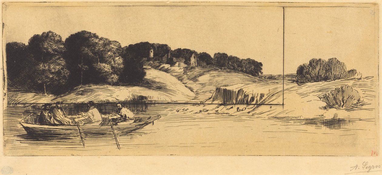 Paesaggio con barca, prima lastra (Il paesaggio con la barca) da Alphonse Legros