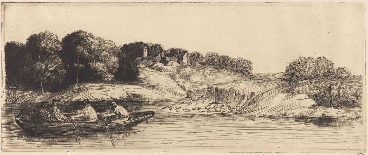Paesaggio con barca, 1ª tavola da Alphonse Legros