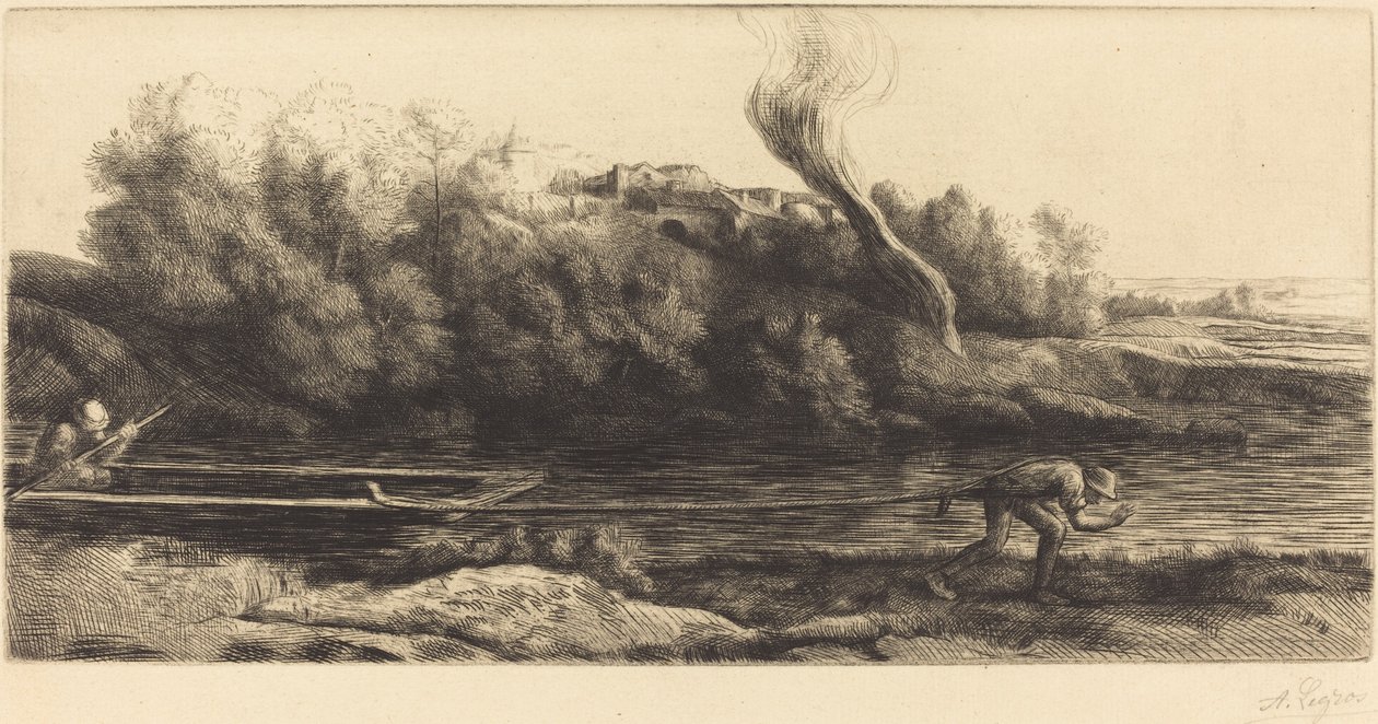 Paesaggio con Barca, 2ª lastra (Paysage au bateau) da Alphonse Legros