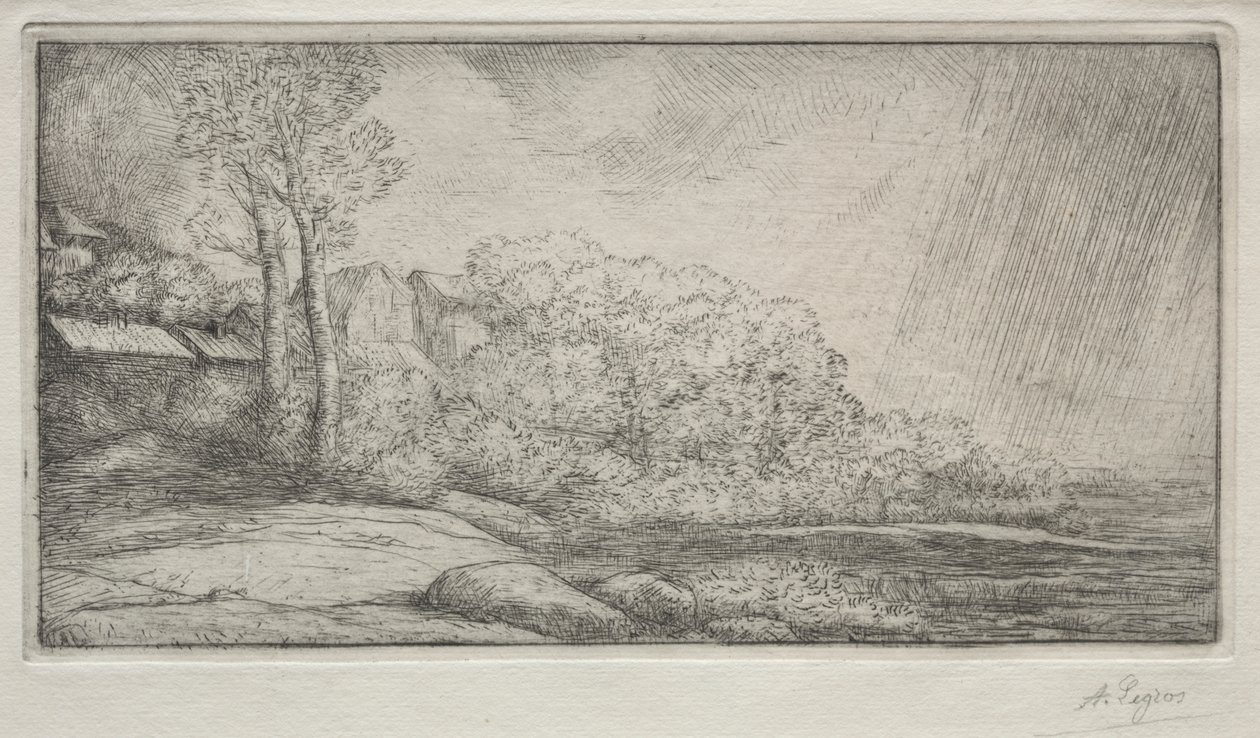 Paesaggio con due alberi (Paysage aux deux Arbres) da Alphonse Legros