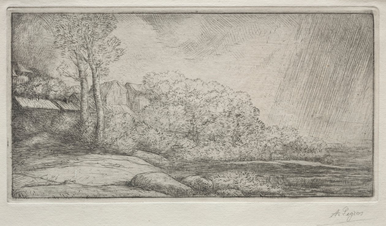 Paesaggio con due alberi da Alphonse Legros
