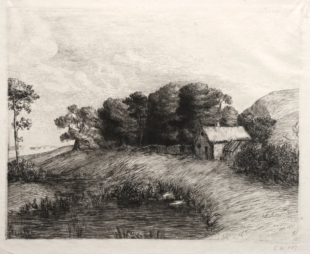 Paesaggio con stagno da Alphonse Legros