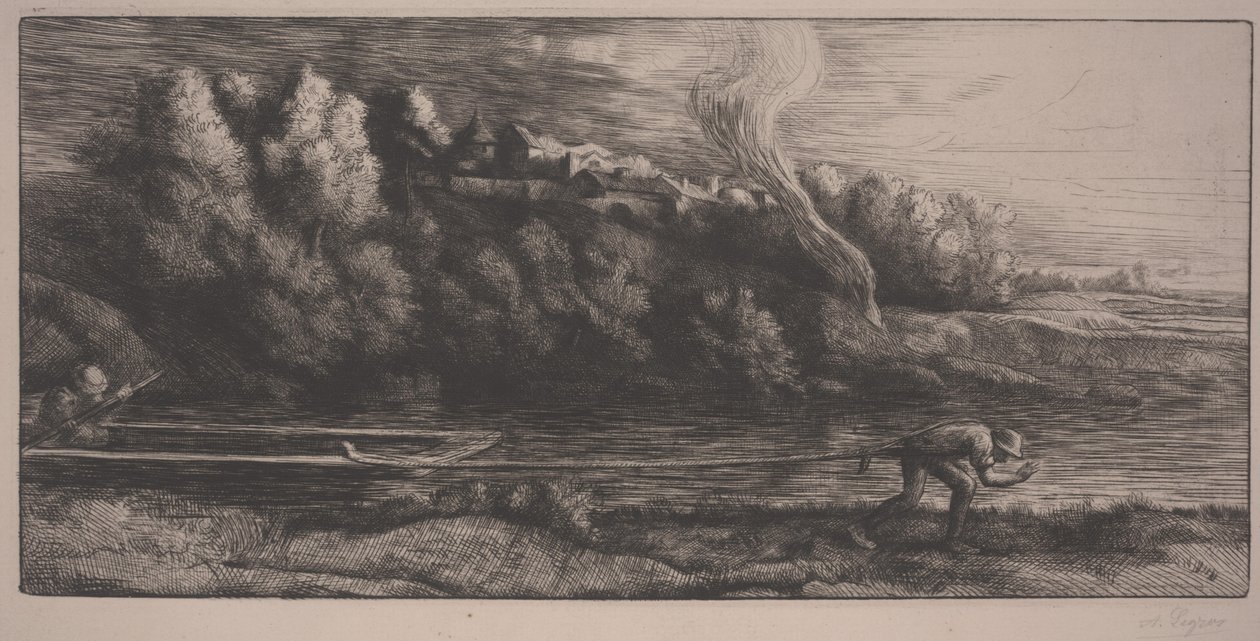 Paesaggio con Barca da Alphonse Legros