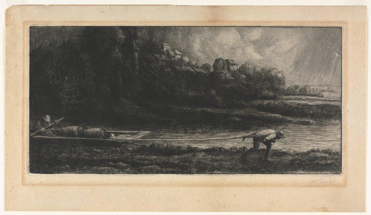 Il paesaggio con la barca da Alphonse Legros