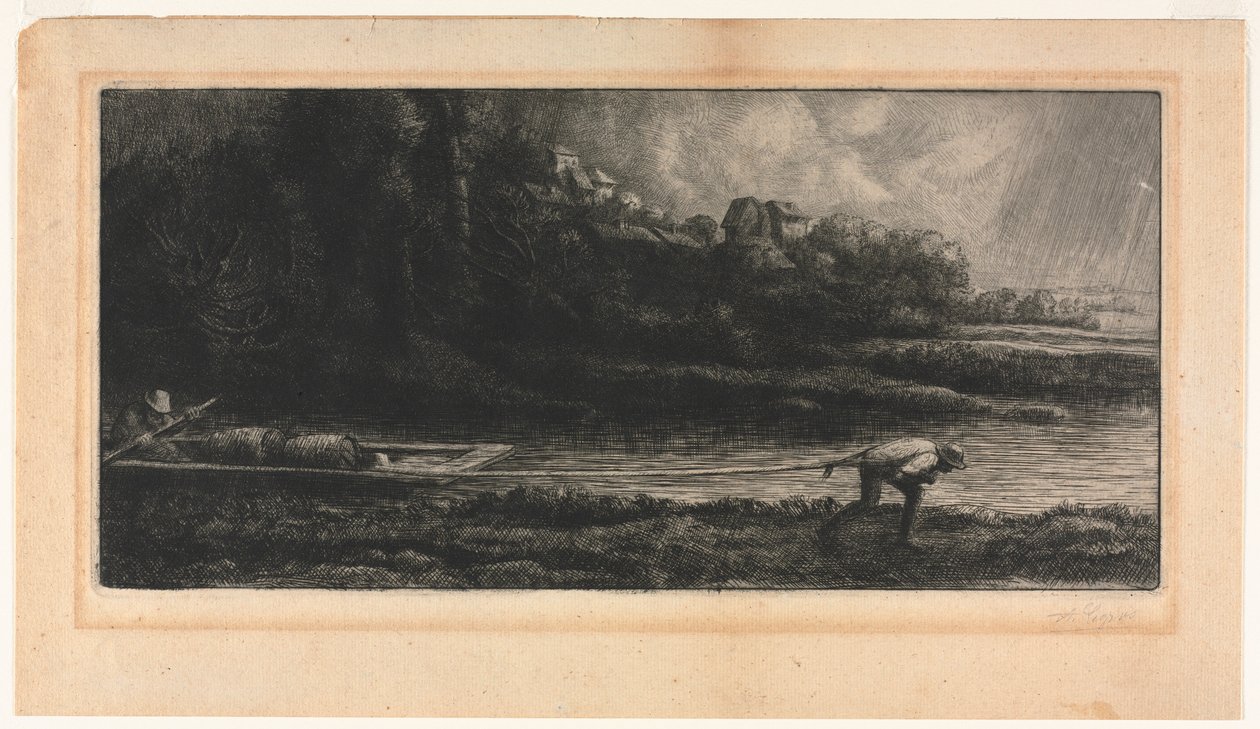 Il paesaggio con la barca da Alphonse Legros