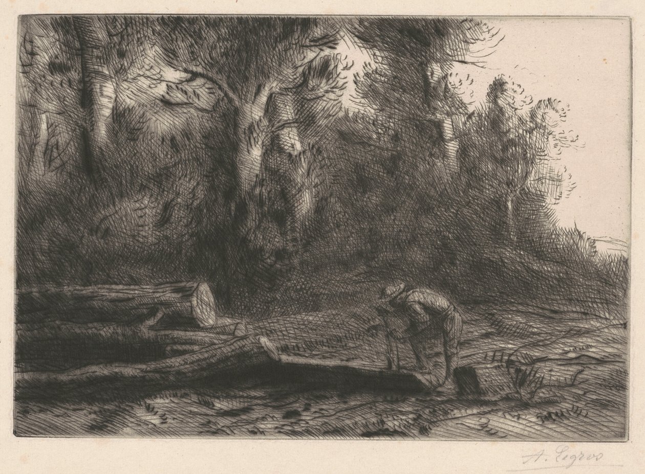 Man Squaring Logs (Uomo che spala legna) da Alphonse Legros