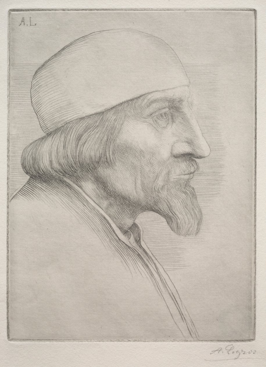 Uomo con zucchetto da Alphonse Legros