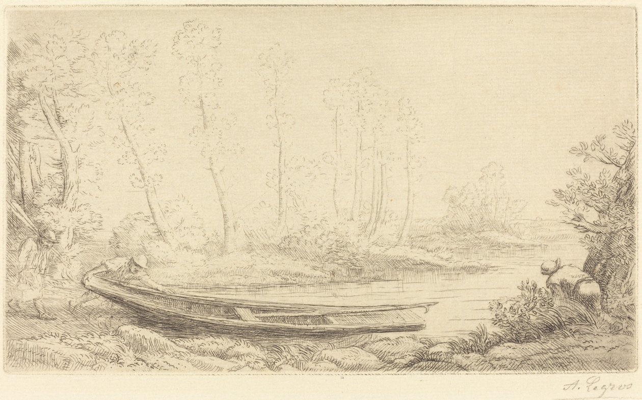 Uomo con un punt, Figura a destra Pecheurs des truites da Alphonse Legros