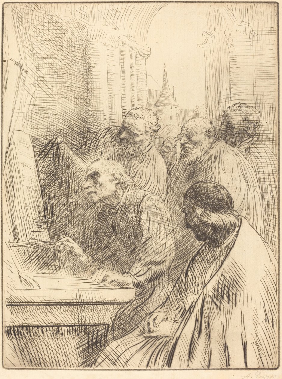 Monaci in chiesa da Alphonse Legros