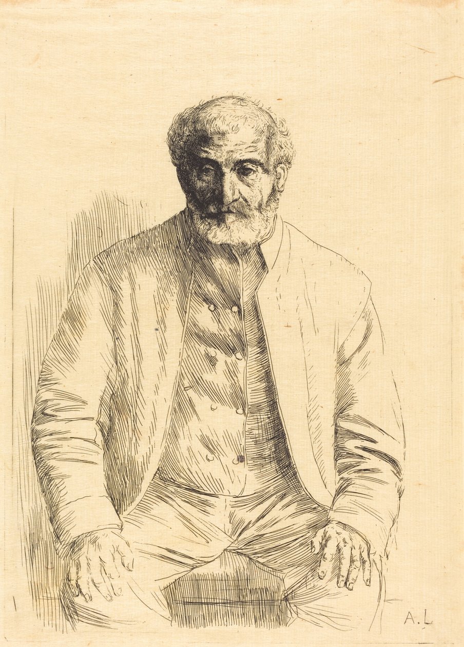 Anziano seduto (Vieillard assis) da Alphonse Legros