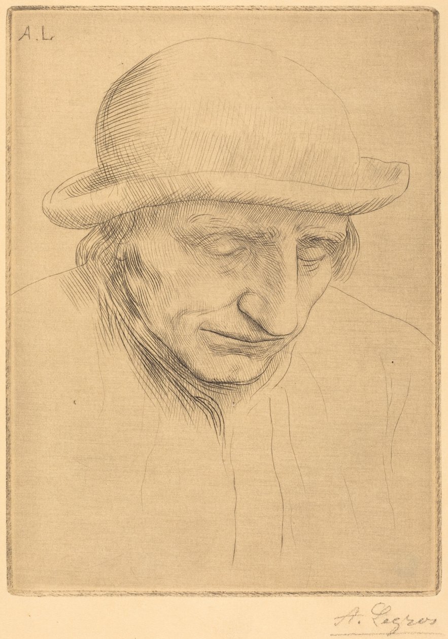 Contadino con cappello rotondo (Paysan avec chapeau rond) da Alphonse Legros