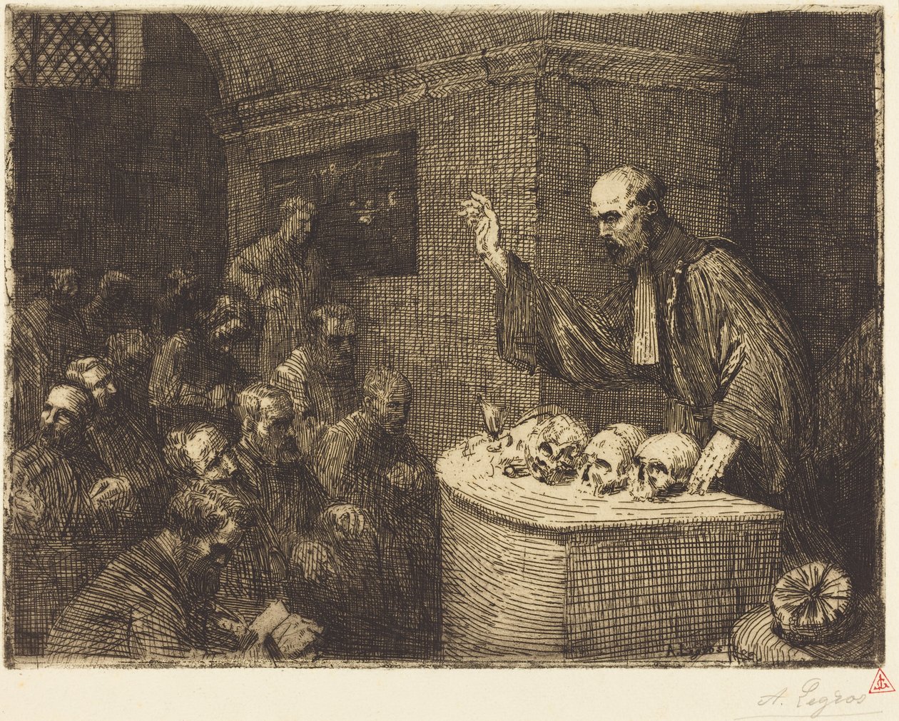 Corso di frenologia, seconda tavola (Le cours de phrenologie) da Alphonse Legros