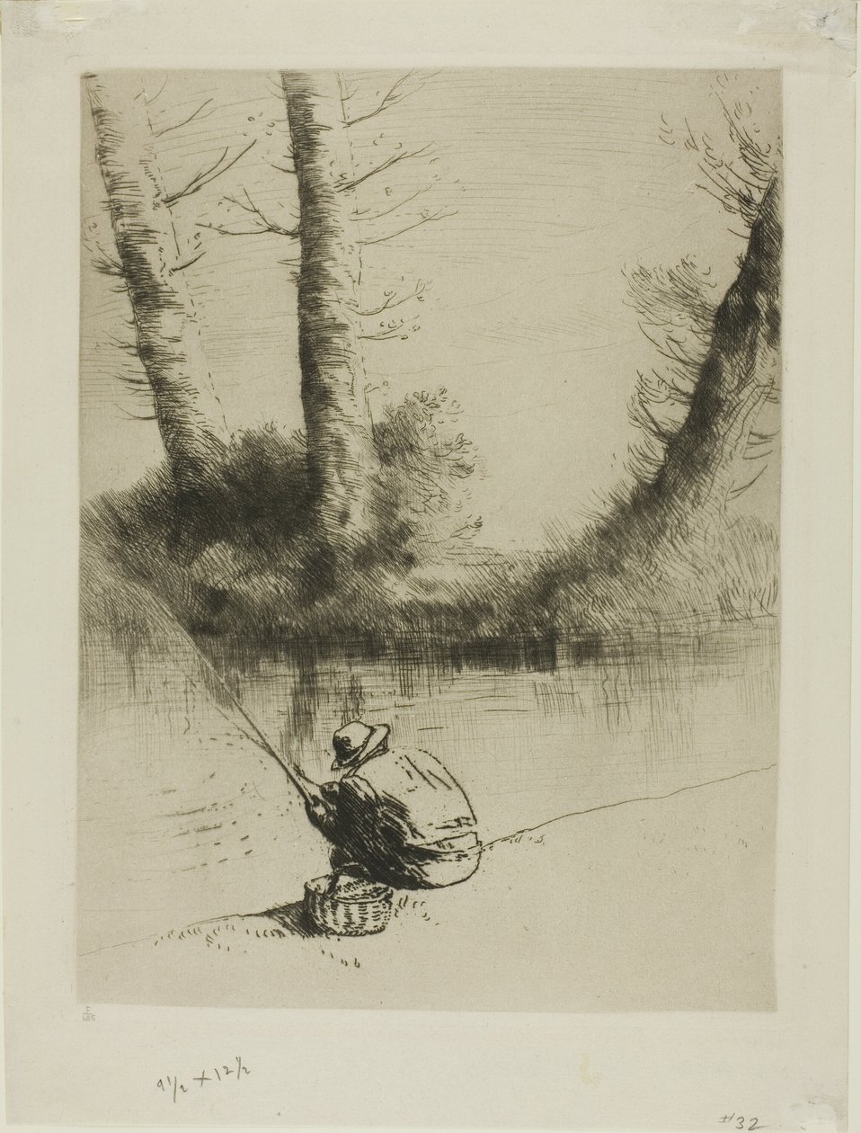 Pescatore con canna da Alphonse Legros