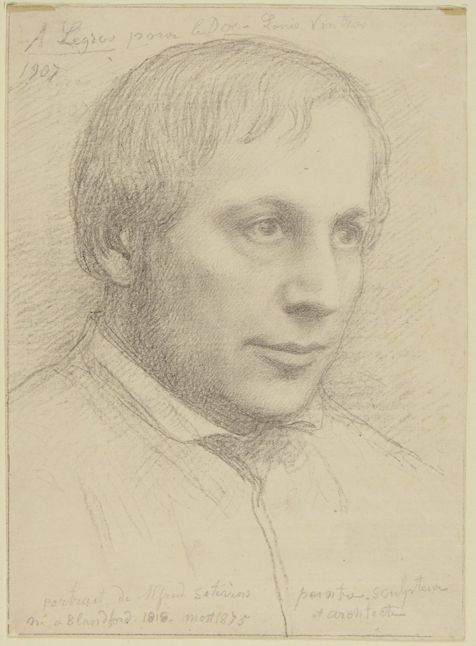 Ritratto a mezzo busto di Alfred Stevens da Alphonse Legros