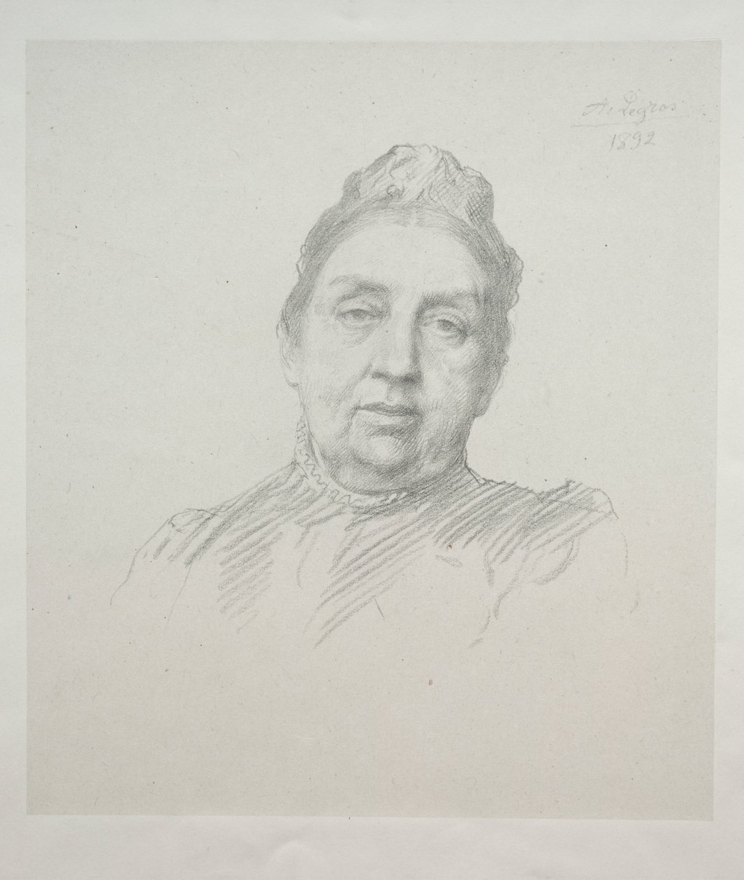 Ritratto di Madame Kemp, vista frontale (3ª lastra) da Alphonse Legros