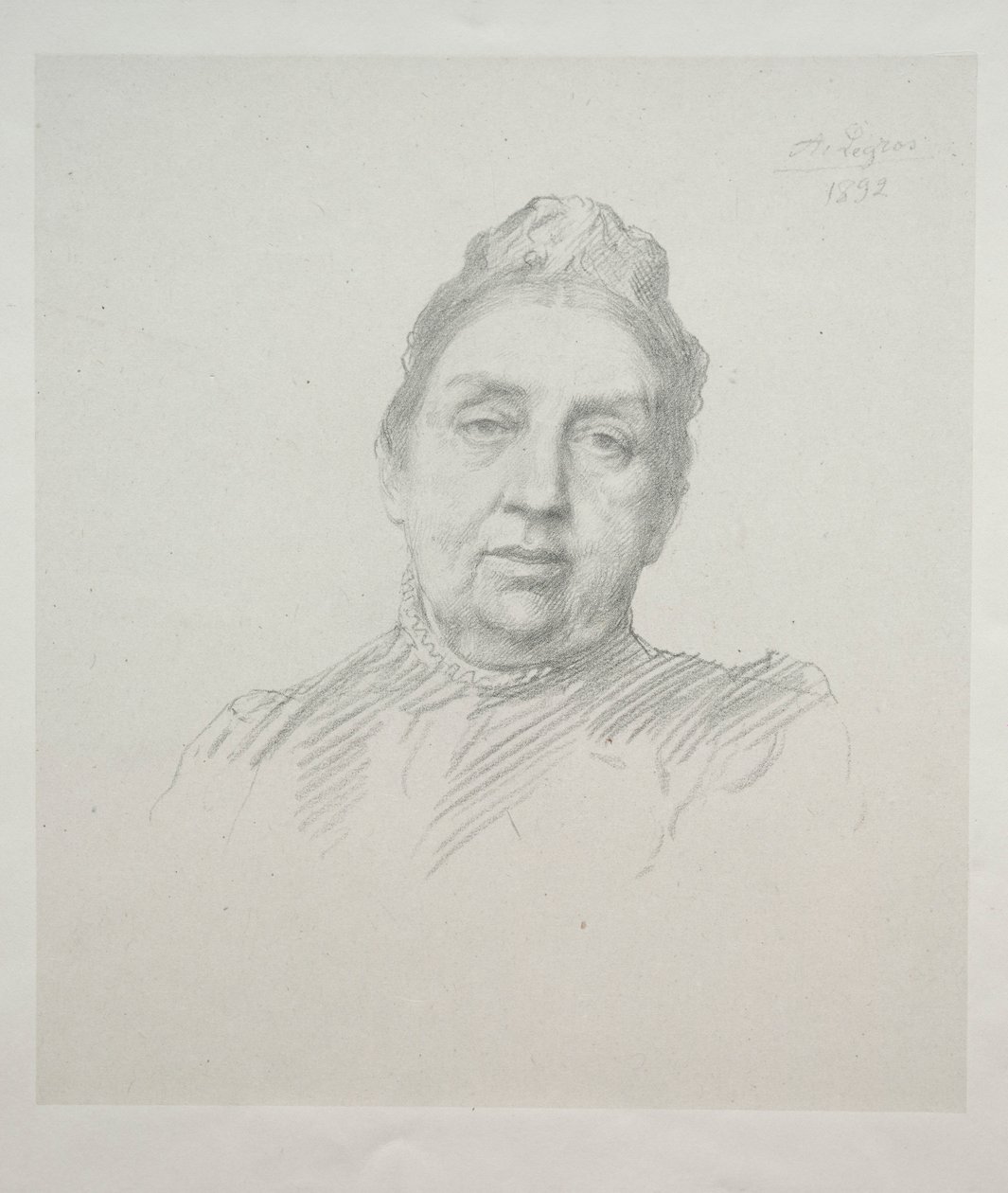 Ritratto di Madame Kemp, vista frontale 3ª tavola da Alphonse Legros