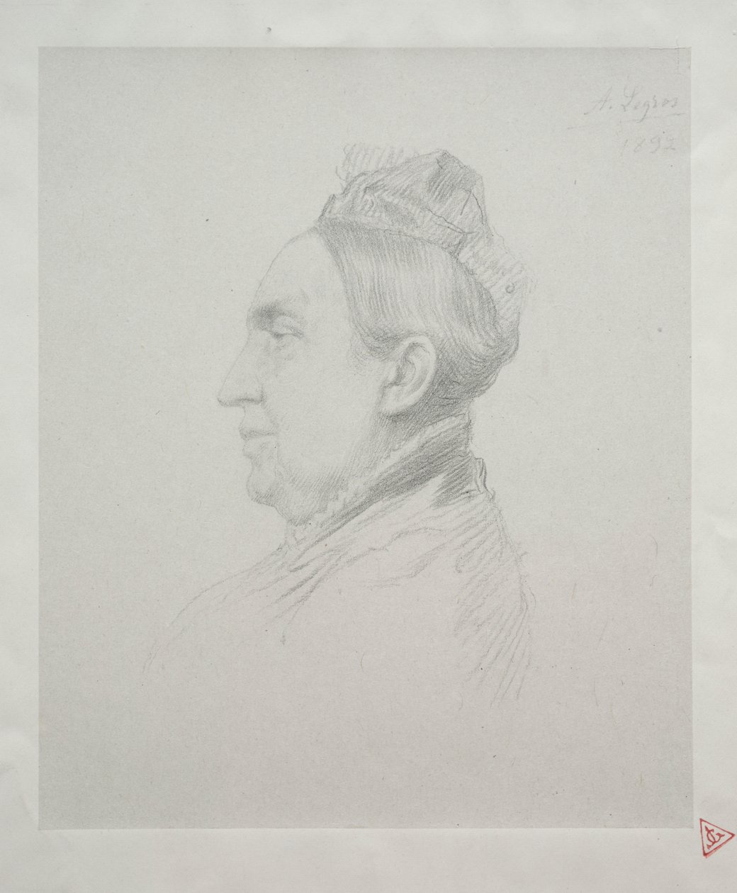 Ritratto di Madame Kemp di Profilo (2ª Tavola) da Alphonse Legros