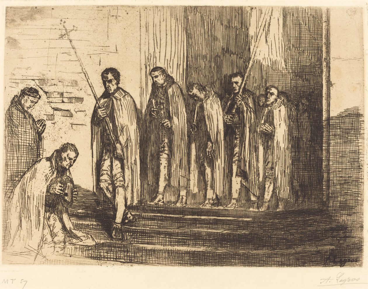 Processione che lascia una chiesa da Alphonse Legros