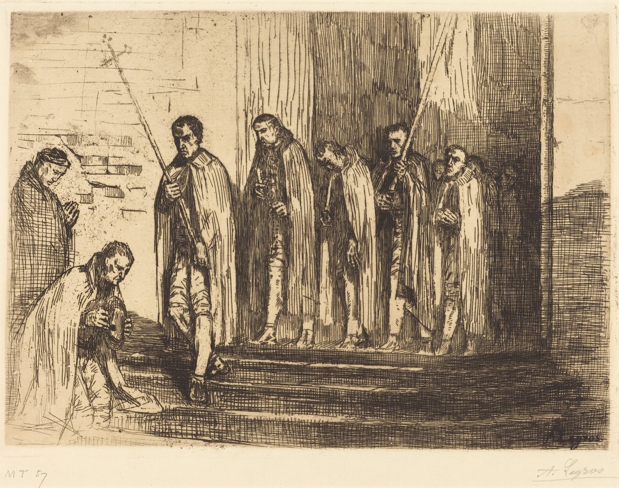 La processione che esce dalla chiesa (La sortie de la procession) da Alphonse Legros