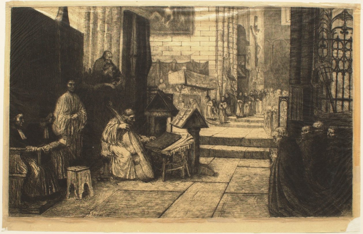 Processione in una chiesa spagnola da Alphonse Legros