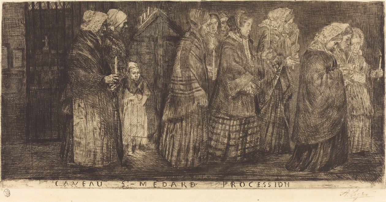 Processione nel sepolcro di San Medardo (Procession dans les caveaux de St. Medard) da Alphonse Legros