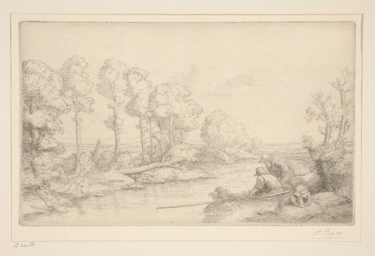 Riposo in riva al fiume da Alphonse Legros