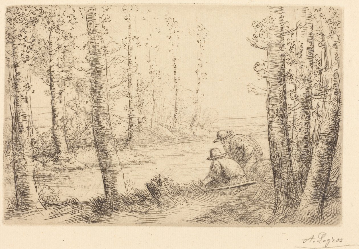 Riposo sulle rive del fiume (Repos au bord de la rivière) da Alphonse Legros