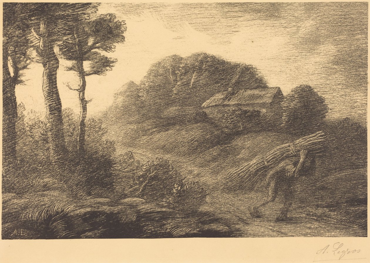 Il ritorno del raccoglitore di fascine, seconda tavola (Il ritorno del raccoglitore di fascine) da Alphonse Legros